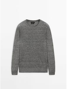 Mouliné knitted jumper 100% linen цвет: Антрацитово-серый