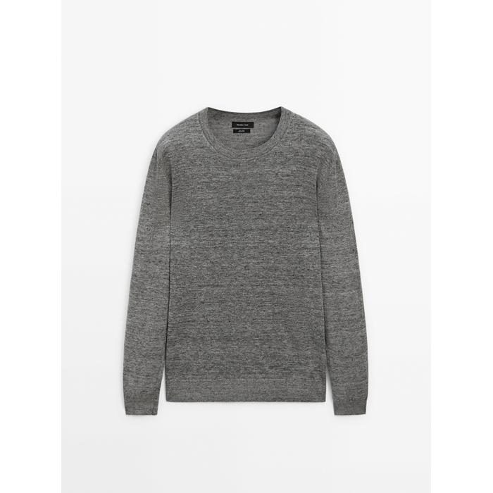 Mouliné knitted jumper 100% linen цвет: Антрацитово-серый