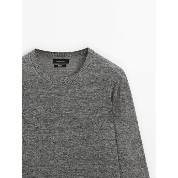 Mouliné knitted jumper 100% linen цвет: Антрацитово-серый