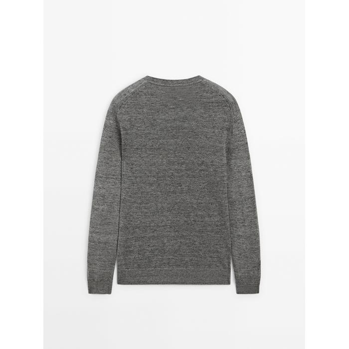 Mouliné knitted jumper 100% linen цвет: Антрацитово-серый