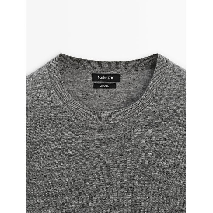 Mouliné knitted jumper 100% linen цвет: Антрацитово-серый
