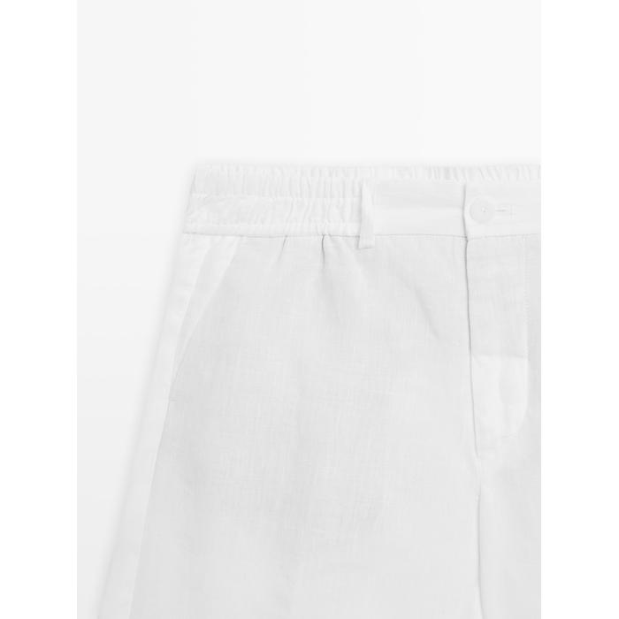 Semi jogger fit linen bermuda цвет: Белый