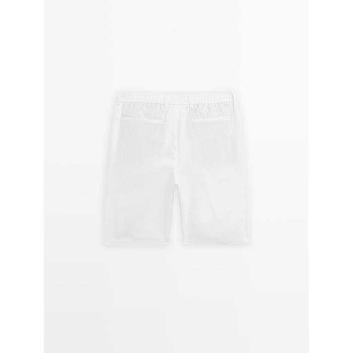Semi jogger fit linen bermuda цвет: Белый