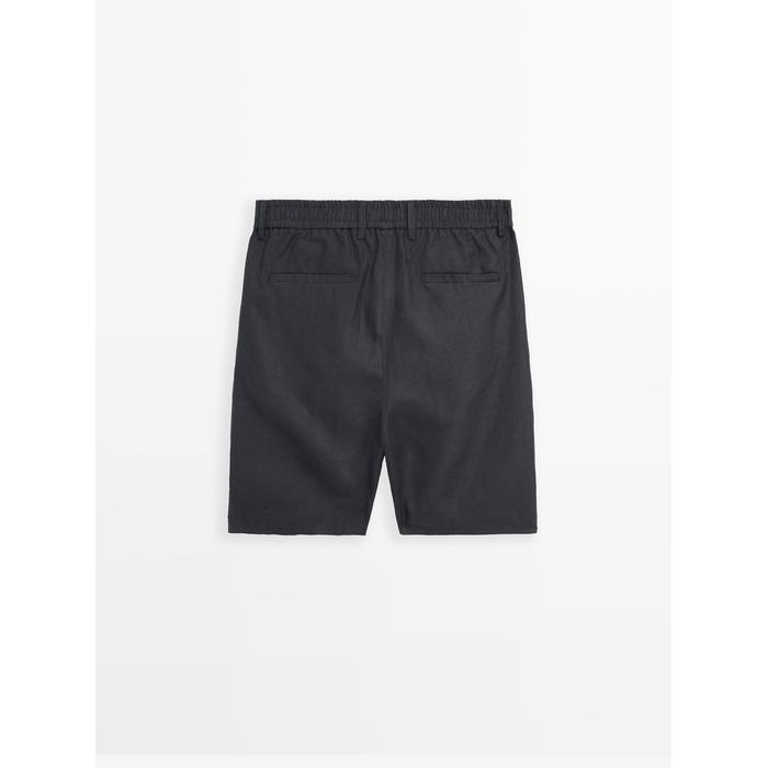 Semi jogger fit linen bermuda цвет: Темно-синий