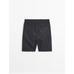 Semi jogger fit linen bermuda цвет: Темно-синий