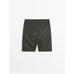 Semi jogger fit linen bermuda цвет: Темно-зеленый