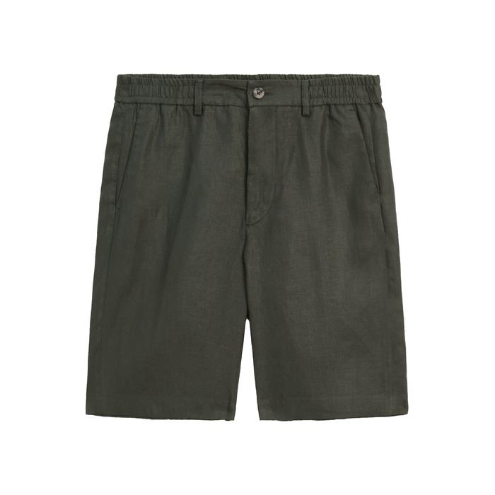 Semi jogger fit linen bermuda цвет: Темно-зеленый