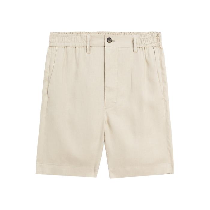 Semi jogger fit linen bermuda цвет: Песочный