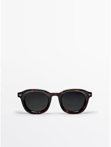 Tortoiseshell effect round sunglasses цвет: Коричневый