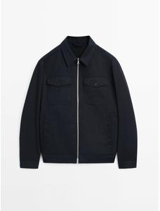 Jacket detail pockets cotton цвет: Темно-синий