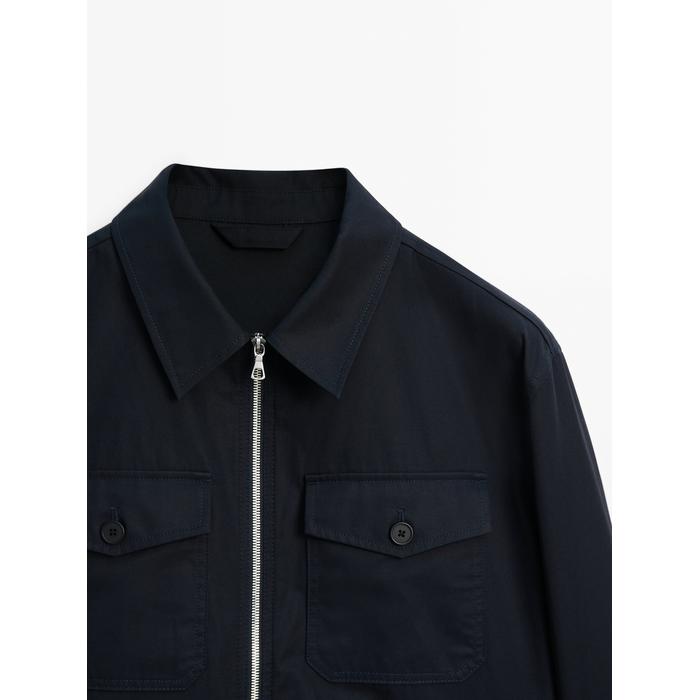 Jacket detail pockets cotton цвет: Темно-синий