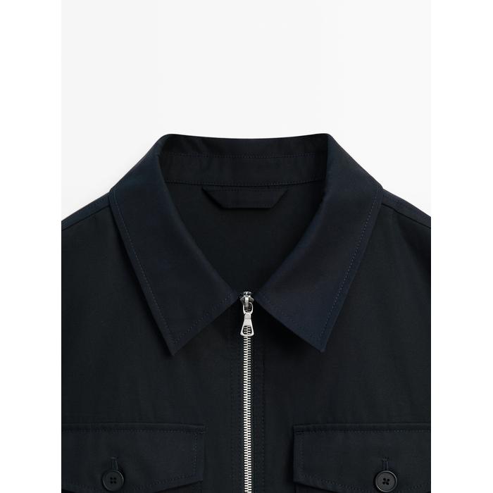 Jacket detail pockets cotton цвет: Темно-синий