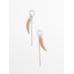 Hoop earrings with stone цвет: Цвет кости