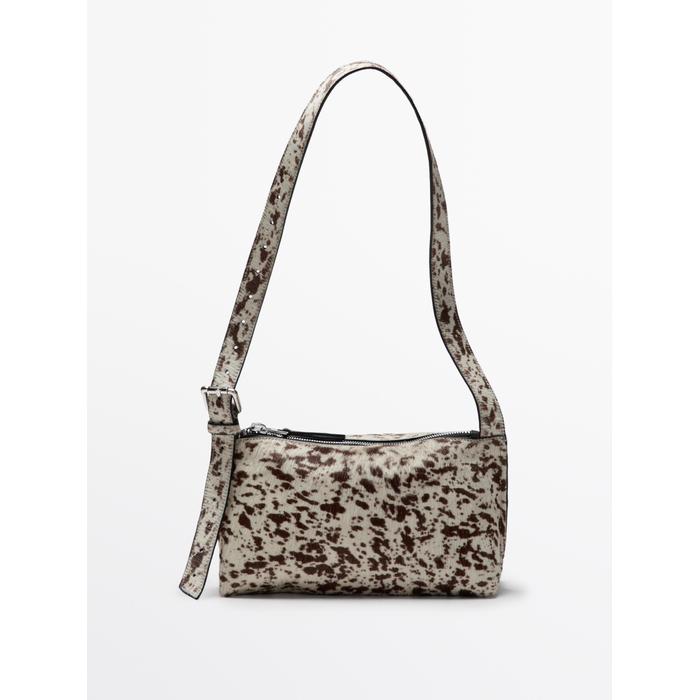 Animal print mini leather handbag цвет: Белый