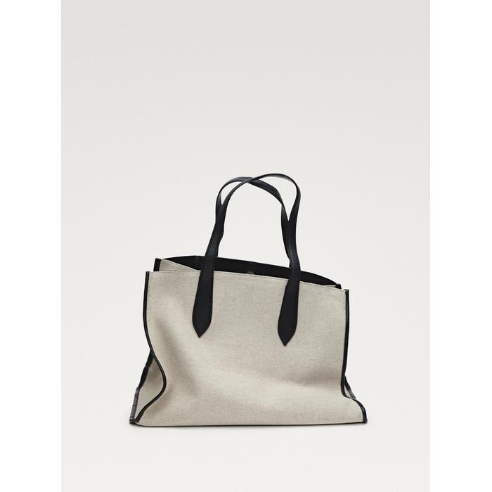 Woven leather maxi tote bag цвет: Бежевый