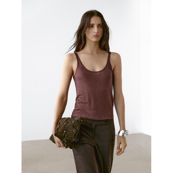 100% linen tank top цвет: Бургундский
