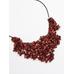 LEATHER CORD NECKLACE WITH STONES цвет: Коралловый