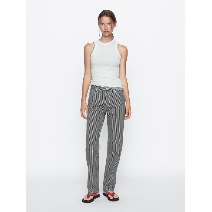 Straight fit denim trousers stripes цвет: Чернильно-синий