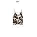 Fluid strappy top with animal print цвет: Шоколадный