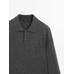 Rib knit polo 100% cashmere цвет: Серый средний