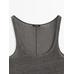 Linen fabric detail straps top цвет: Болотно-зеленый