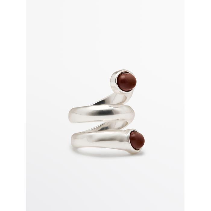 Inlaid spiral ring цвет: Горчично-желтый