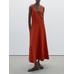Long fluid flared dress цвет: Жжено-оранжевый
