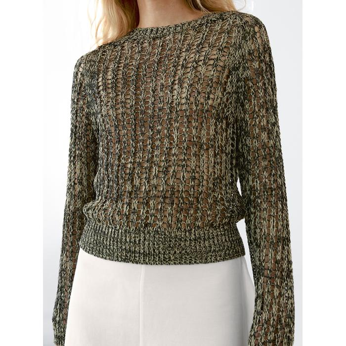 Open-knit sweater with cotton цвет: Желтый