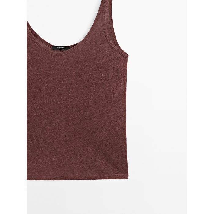 100% linen tank top цвет: Бургундский