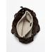 Suede leather shopper bag with studs цвет: Коричневый