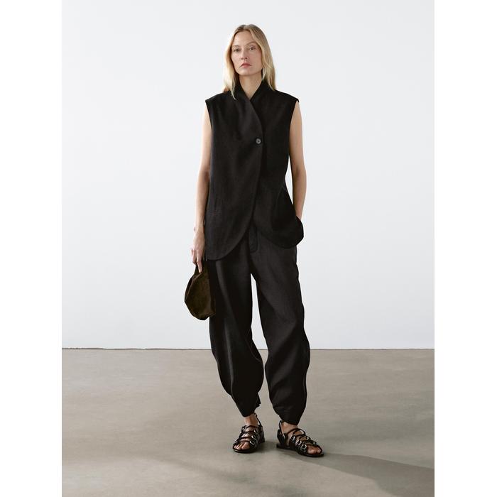 Waistcoat with linen turtleneck цвет: Черный