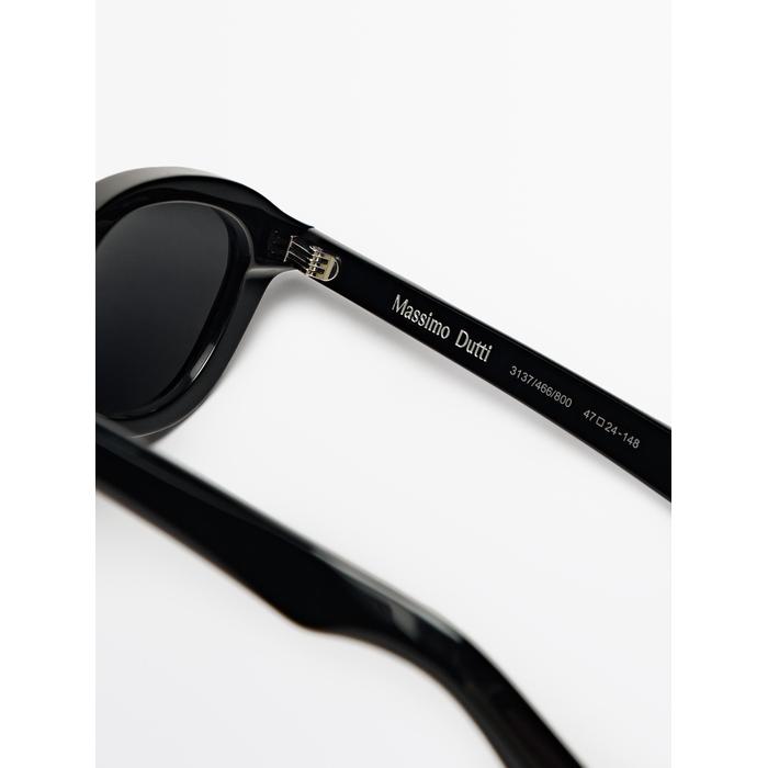 Round acetate sunglasses цвет: Черный