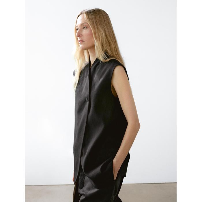 Waistcoat with linen turtleneck цвет: Черный
