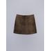 Suede leather mini skirt цвет: Коричневый