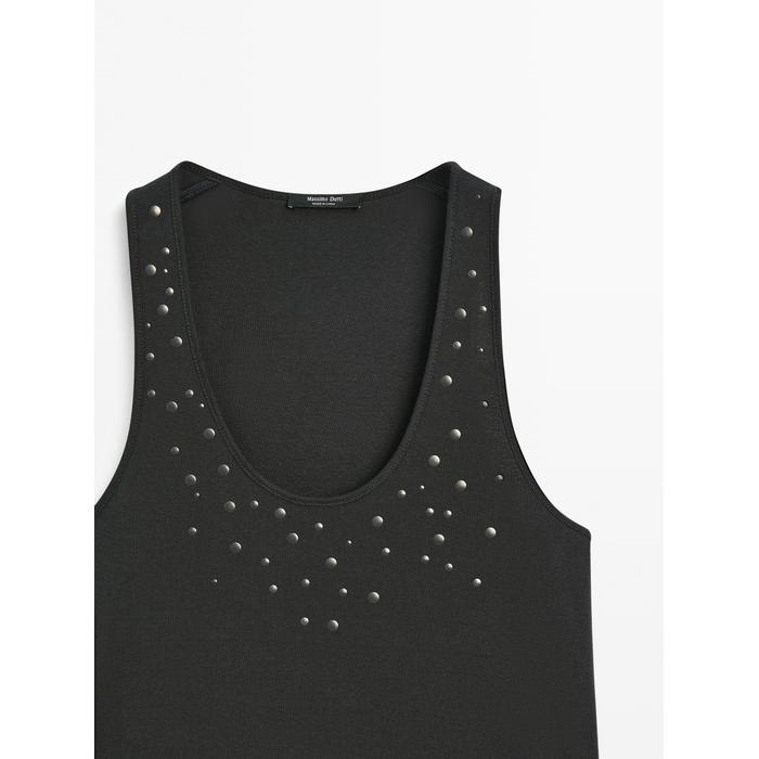 Halter top with studs цвет: Свинцовый