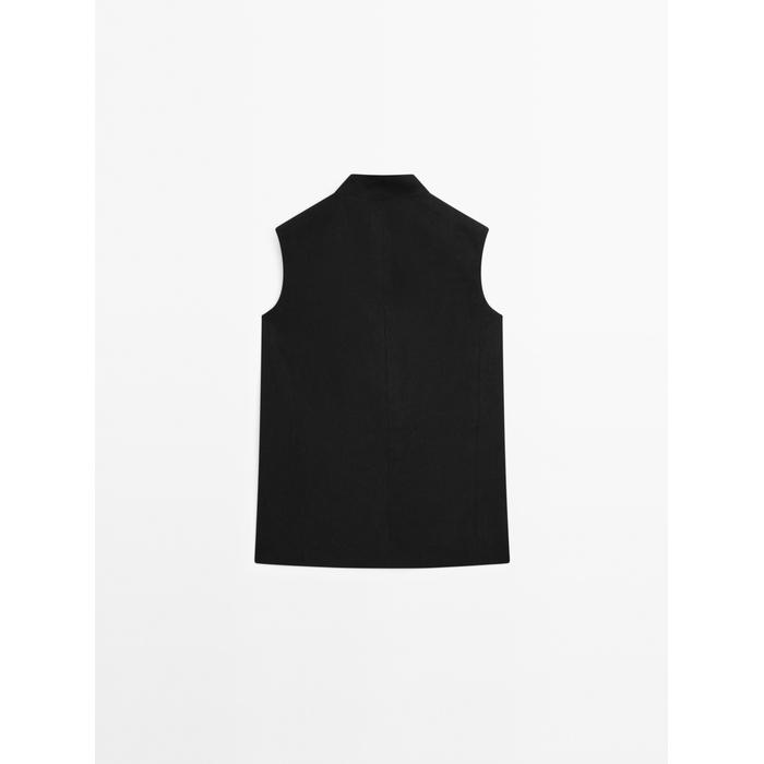Waistcoat with linen turtleneck цвет: Черный
