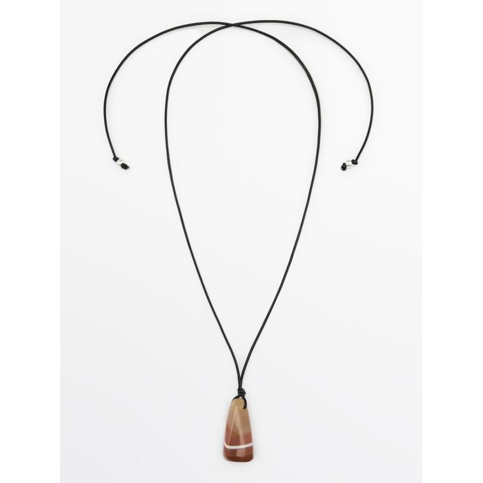 Degraded stone cord necklace цвет: Оранжевый тон