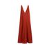 Long fluid flared dress цвет: Жжено-оранжевый