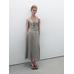 Flared Midi Dress with Stripes цвет: Натуральный, кремовый