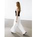 Wide-leg pants with contrast topstitching цвет: Белый