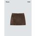 Suede leather mini skirt цвет: Коричневый