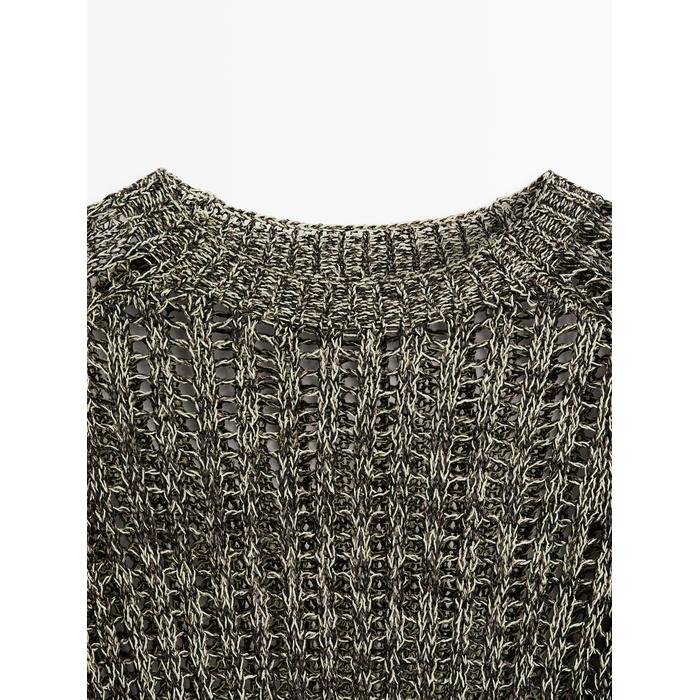 Open-knit sweater with cotton цвет: Желтый