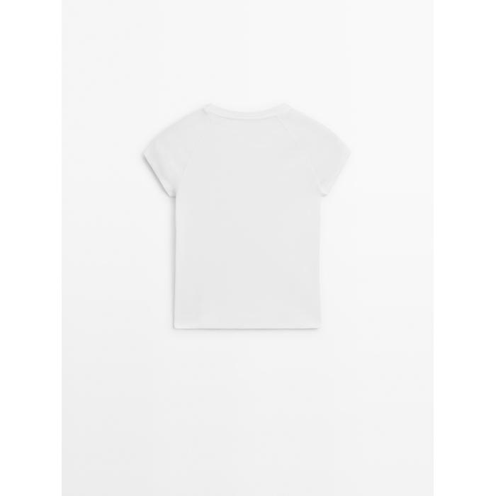 100% cotton raglan fitted T-shirt цвет: Белый