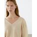 V-neck jumper 100% linen цвет: Песочный