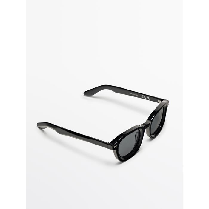 Round acetate sunglasses цвет: Черный