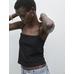 Knitted top with lace straps цвет: Черный