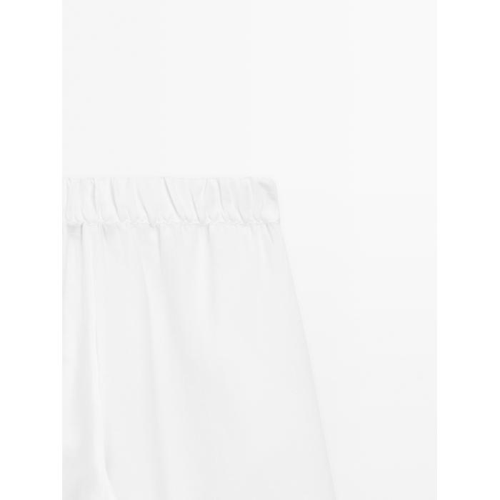 Wide-leg pants with contrast topstitching цвет: Белый