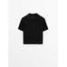 Openwork polo knit linen blend jumper цвет: Черный