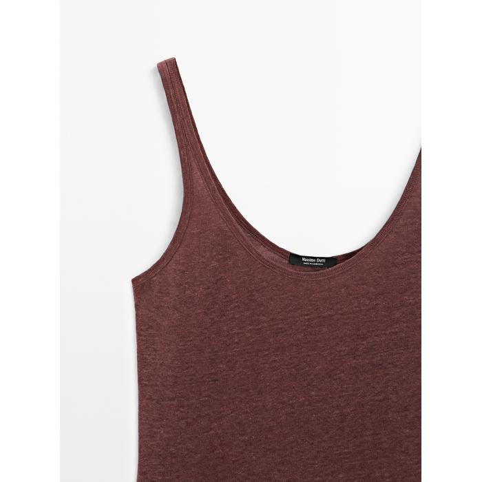 100% linen tank top цвет: Бургундский