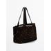 Suede leather shopper bag with studs цвет: Коричневый